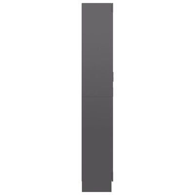 vidaXL Prosklená skříň šedá vysoký lesk 82,5x30,5x185,5 cm dřevotříska