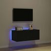 vidaXL TV wall cabinet Čern&yacute; dub 80 x 35 x 31 cm kompozitn&iacute; dřevo
