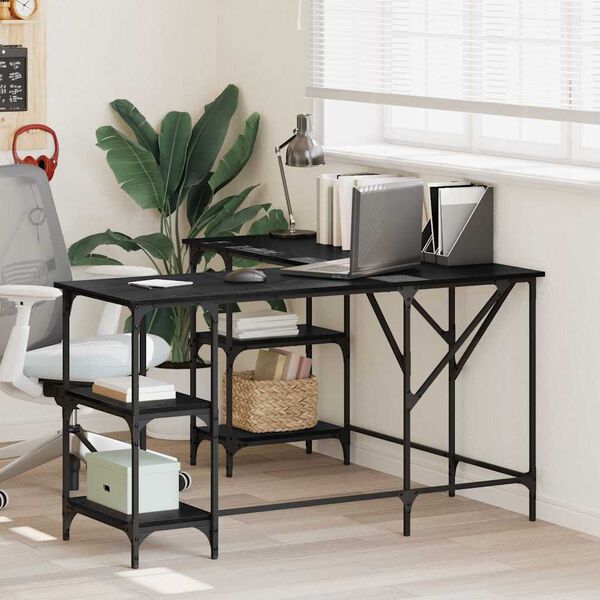 vidaXL Stůl Čern&yacute; dub 139 x 139 x 75 cm kompozitn&iacute; dřevo