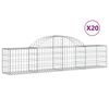 vidaXL Klenut&eacute; gabionov&eacute; ko&scaron;e 20 ks 200x30x40/60 cm pozinkovan&eacute; železo