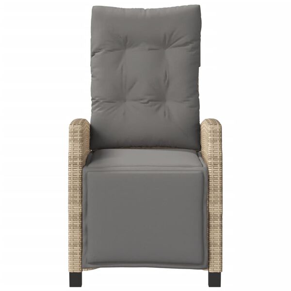 vidaXL Polohovac&iacute; zahradn&iacute; křeslo s podnožkou mix b&eacute;žov&eacute; polyratan