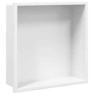 vidaXL Nika do sprchov&eacute;ho koutu matn&aacute; b&iacute;l&aacute; 32x32x9 cm nerezov&aacute; ocel