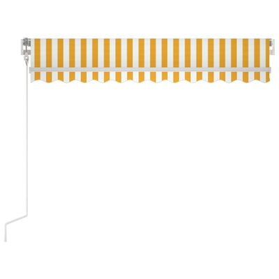 vidaXL Automatická markýza LED a senzor větru 350x250 cm žlutá/bílá