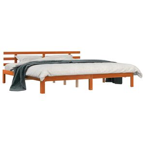 vidaXL R&aacute;m postele s čelo Voskově hněd&aacute; 203.5 x 205.5 x 69.5 cm