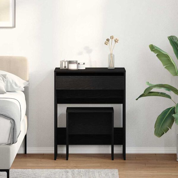 vidaXL Zrcadlov&yacute; stol&iacute;k Čern&yacute; dub 60 x 40 x 75 cm Kompozitn&iacute; dřevo