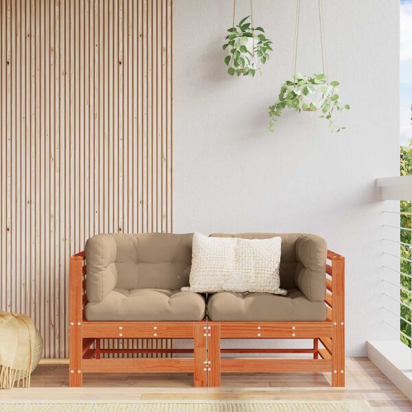 vidaXL Zahradn&iacute; rohov&aacute; sedačka Masivn&iacute; borovice Voskově Hněd&aacute;