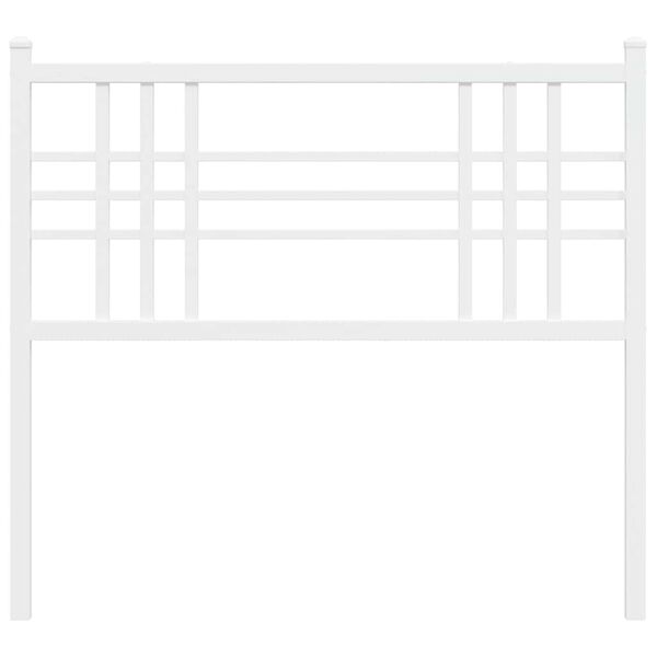 vidaXL Kovov&eacute; n&aacute;hradn&iacute; čelo postele b&iacute;l&eacute; 100 cm