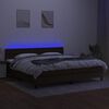vidaXL Box spring postel s matrac&iacute; a LED tmavě hněd&aacute; 200x200 cm textil