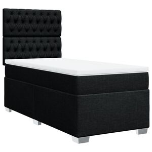 vidaXL Box spring postel s matrac&iacute; čern&aacute; 80 x 200 cm textil