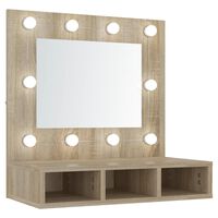 vidaXL Zrcadlová skříňka s LED dub sonoma 60 x 31,5 x 62 cm