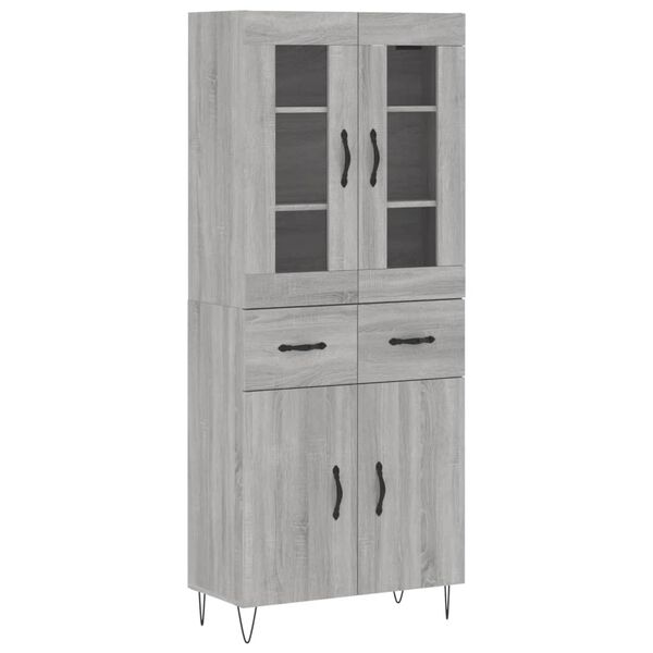 vidaXL Skř&iacute;ň highboard &scaron;ed&aacute; sonoma 69,5 x 34 x 180 cm kompozitn&iacute; dřevo