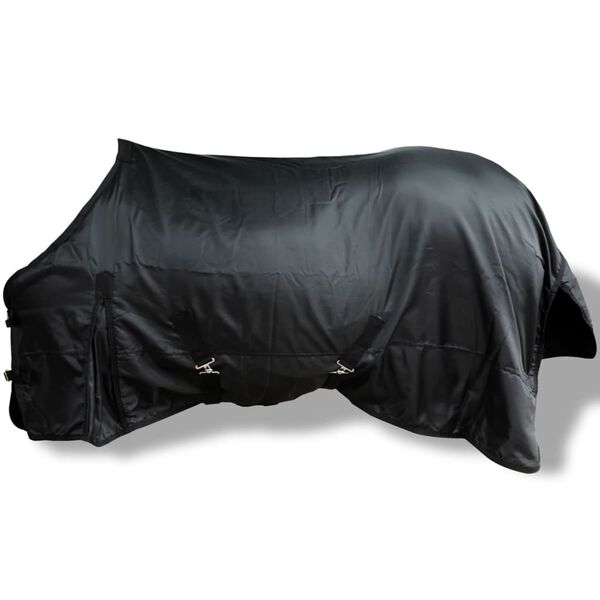 vidaXL Fleecov&aacute; dvouvrstv&aacute; deka pro koně, 145 cm, čern&aacute;