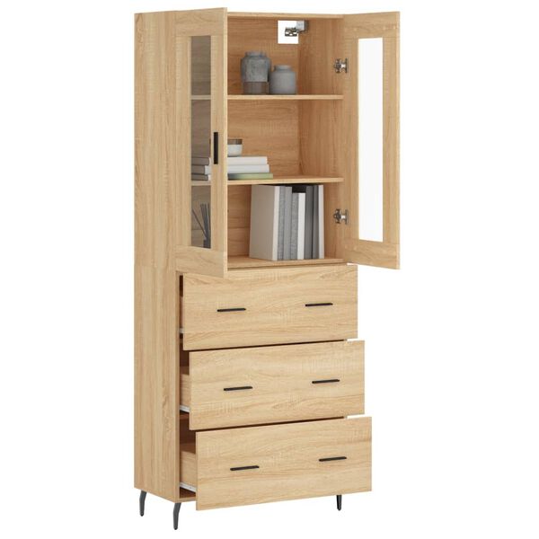 vidaXL Skř&iacute;ň highboard dub sonoma 69,5 x 34 x 180 cm kompozitn&iacute; dřevo