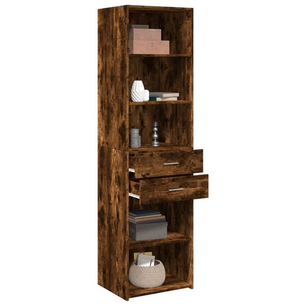 vidaXL Skř&iacute;ň highboard kouřov&yacute; dub 50 x 42,5 x 185 cm kompozitn&iacute; dřevo