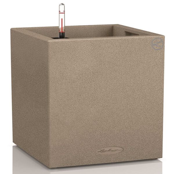 LECHUZA Květin&aacute;č Canto Color Square 40 ALL-IN-ONE b&eacute;žov&yacute; 13721