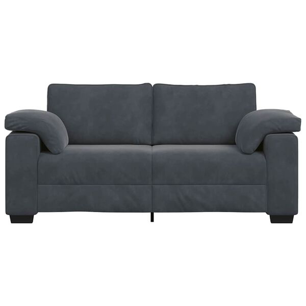 vidaXL Loveseat Sofa Tmavě &scaron;ed&aacute; 180x77x82 cm samet