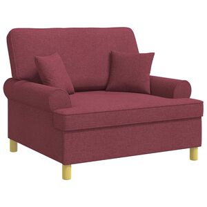 vidaXL Křeslo s pol&scaron;t&aacute;ři V&iacute;no Červen&eacute; Textil