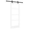 vidaXL Posuvn&eacute; dveře B&iacute;l&aacute; 83 x 202 cm Masivn&iacute; borov&eacute; dřevo a sklo