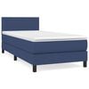 vidaXL Box spring postel s matrac&iacute; modr&aacute; 90x200 cm textil