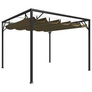 vidaXL Zahradn&iacute; alt&aacute;n se zatahovac&iacute; střechou 3 x 3 m taupe 180 g/m&sup2;