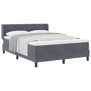 vidaXL Postel s boxspringem s čelo Tmavě &scaron;ed&aacute; 200 x 160 cm samet