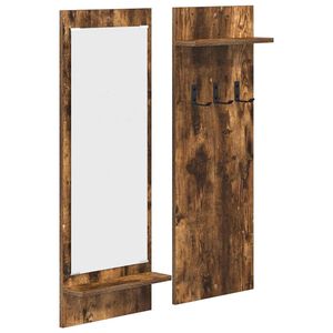 vidaXL N&aacute;stěnn&yacute; vě&scaron;&aacute;k na kab&aacute;ty s polic&iacute; Kouřov&yacute; dub 70 x 10 x 90 cm