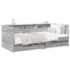 vidaXL Daybed se z&aacute;suvkou s polic&iacute; s čelo &Scaron;ed&yacute; Sonoma Kompozitn&iacute; dřevo