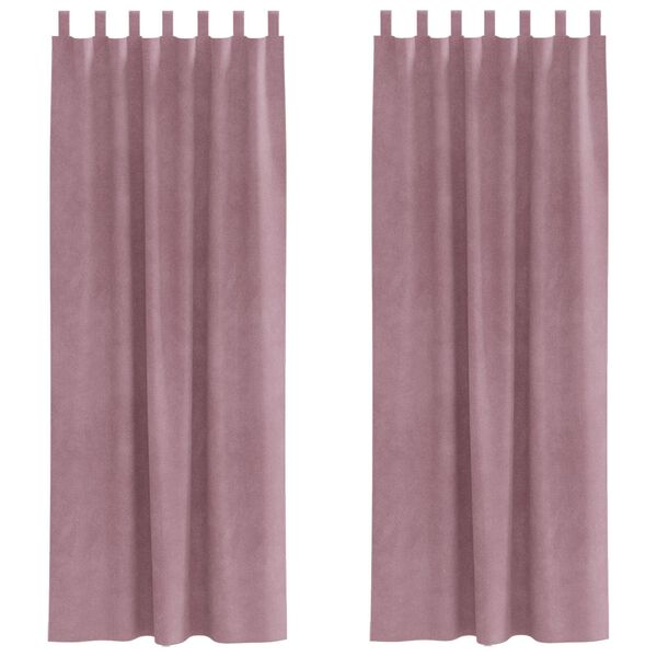 vidaXL Zatemňovac&iacute; z&aacute;věsy 2 pcs Tmavě růžov&aacute; 140 x 245 cm samet