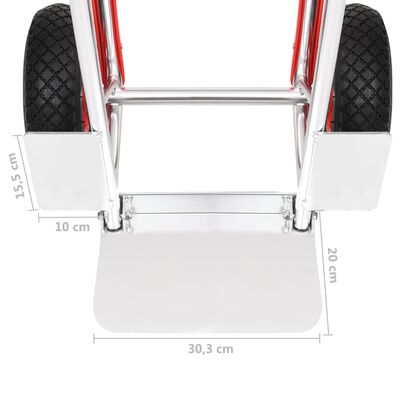 vidaXL Ruční vozík s držadly 49,5 x 45 x 118 cm hliník 150 kg