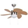 vidaXL Stropn&iacute; ventil&aacute;tor se světlem 76 cm světle hněd&yacute;