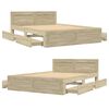 vidaXL R&aacute;m postele s čelem dub sonoma 140 x 190 cm kompozitn&iacute; dřevo