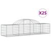 vidaXL Klenut&eacute; gabionov&eacute; ko&scaron;e 25 ks 200x50x40/60 cm pozinkovan&eacute; železo