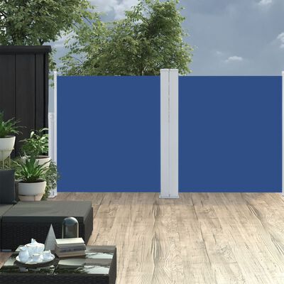 vidaXL Zatahovací boční markýza / zástěna modrá 100 x 600 cm
