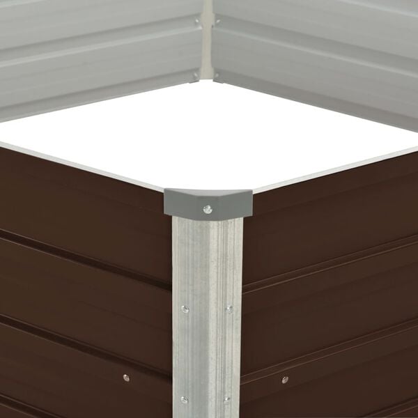 vidaXL Vyv&yacute;&scaron;en&yacute; z&aacute;hon hněd&yacute; 129 x 129 x 45 cm pozinkovan&aacute; ocel