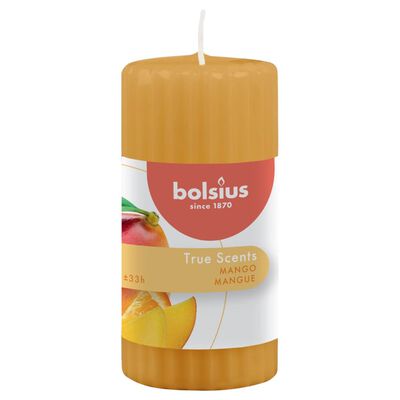 Bolsius Žebrované válcové vonné svíčky 6 ks 120 x 58 mm mango