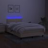 vidaXL Box spring postel s matrac&iacute; a LED kr&eacute;mov&aacute; 120x190 cm textil
