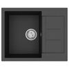 vidaXL Dřez Čern&aacute; 620 x 500 mm 80% Křemenn&eacute; a 20% Pryskyřice