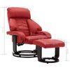 vidaXL Polohovac&iacute; TV křeslo s podnožkou červen&eacute; uměl&aacute; kůže