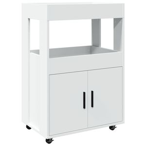 vidaXL Barov&yacute; voz&iacute;k b&iacute;l&yacute; 60 x 39,5 x 89 cm kompozitn&iacute; dřevo