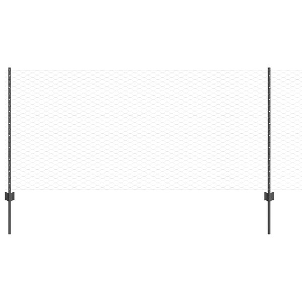 vidaXL Plot s sloupkem &Scaron;ed&aacute; 1 x 10 m Ocel a PVC