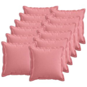 vidaXL Povlak na pol&scaron;t&aacute;ř 12 ks HOUTEN Růžov&aacute; 40 x 40 cm Fale&scaron;n&yacute; len