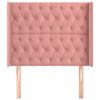 vidaXL Čelo postele typu u&scaron;&aacute;k růžov&eacute; 93x16x118/128 cm samet