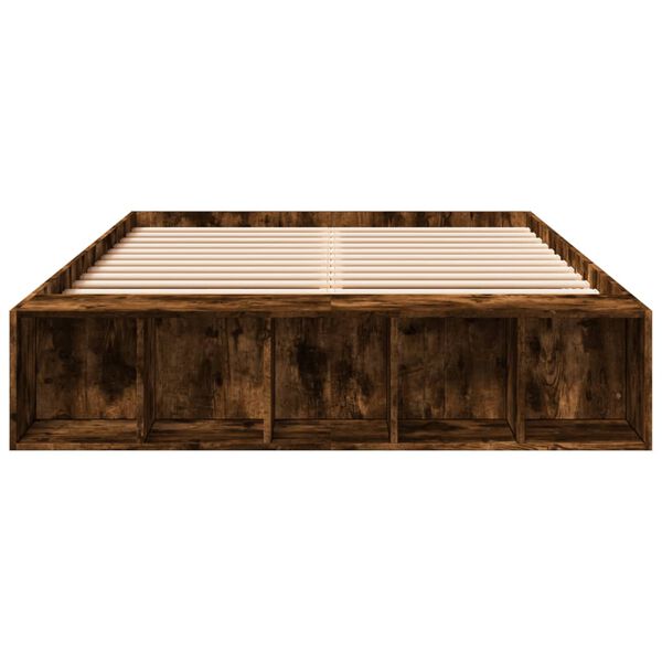 vidaXL R&aacute;m postele kouřov&yacute; dub 120 x 190 cm kompozitn&iacute; dřevo