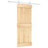 vidaXL Posuvn&eacute; dveře Př&iacute;rodn&iacute; a b&iacute;l&aacute; 80 x 210 cm Masivn&iacute; borov&eacute; dřevo