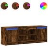 vidaXL TV skř&iacute;ňka s LED kouřov&yacute; dub 139,5x34x50 cm kompozitn&iacute; dřevo