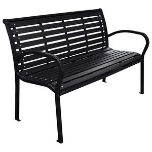 vidaXL Zahradn&iacute; lavice čern&aacute; 116 cm ocel a WPC
