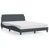 vidaXL R&aacute;m postele Dover tmavě &scaron;ed&yacute; 137 x 190 cm samet