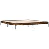 vidaXL R&aacute;m postele kouřov&yacute; dub 200 x 200 cm kompozitn&iacute; dřevo a kov