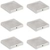 vidaXL Krytky na plotov&eacute; sloupky stř&iacute;&scaron;ka 6ks pozinkovan&yacute; kov 101x101mm