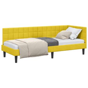 vidaXL Rohov&yacute; r&aacute;m postele s čelo Žlut&aacute; 80 cm x 200 cm samet